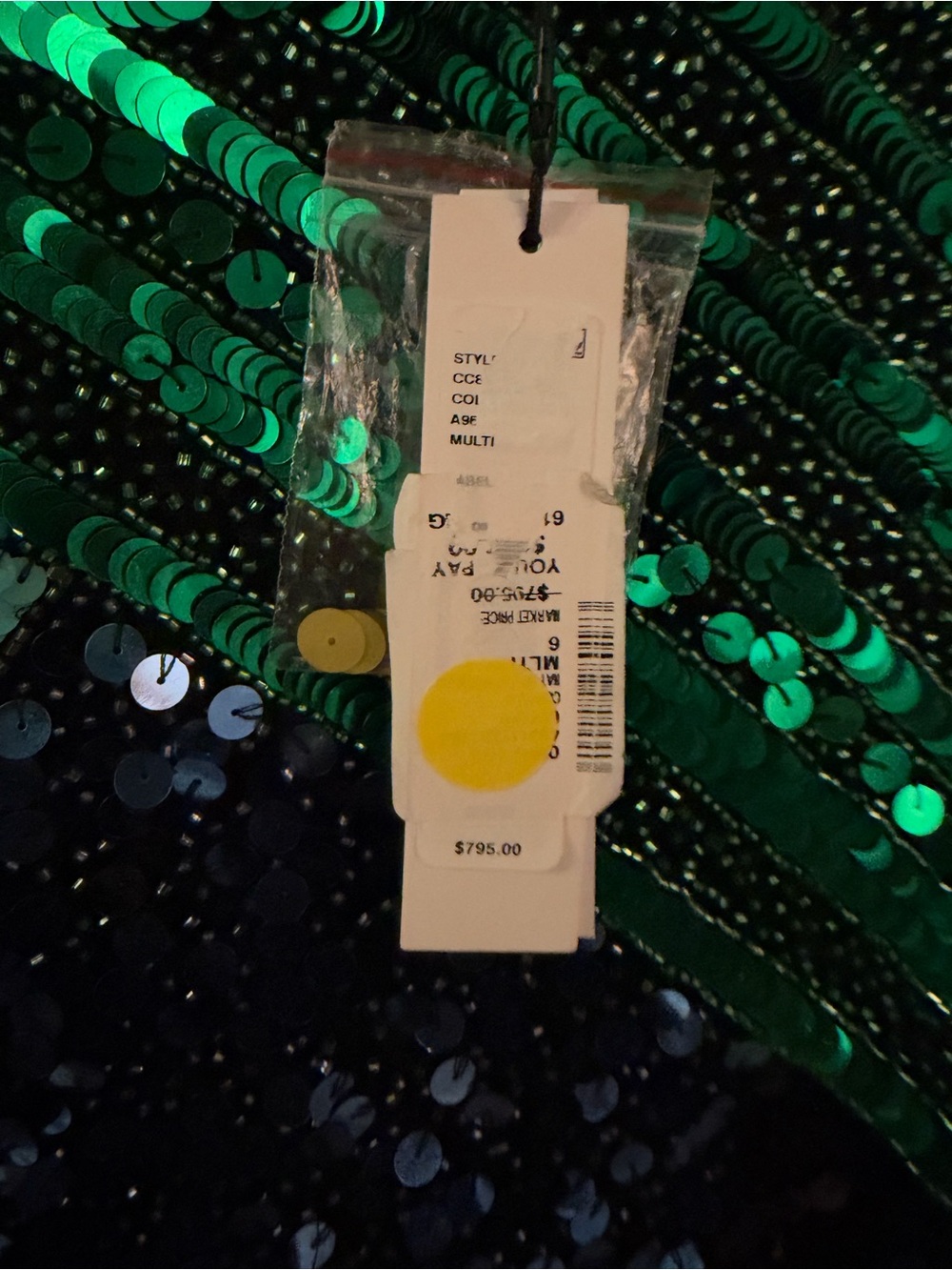Alice + Olivia Green Black Multi Sequin Mini Dress - Picture 4 of 4